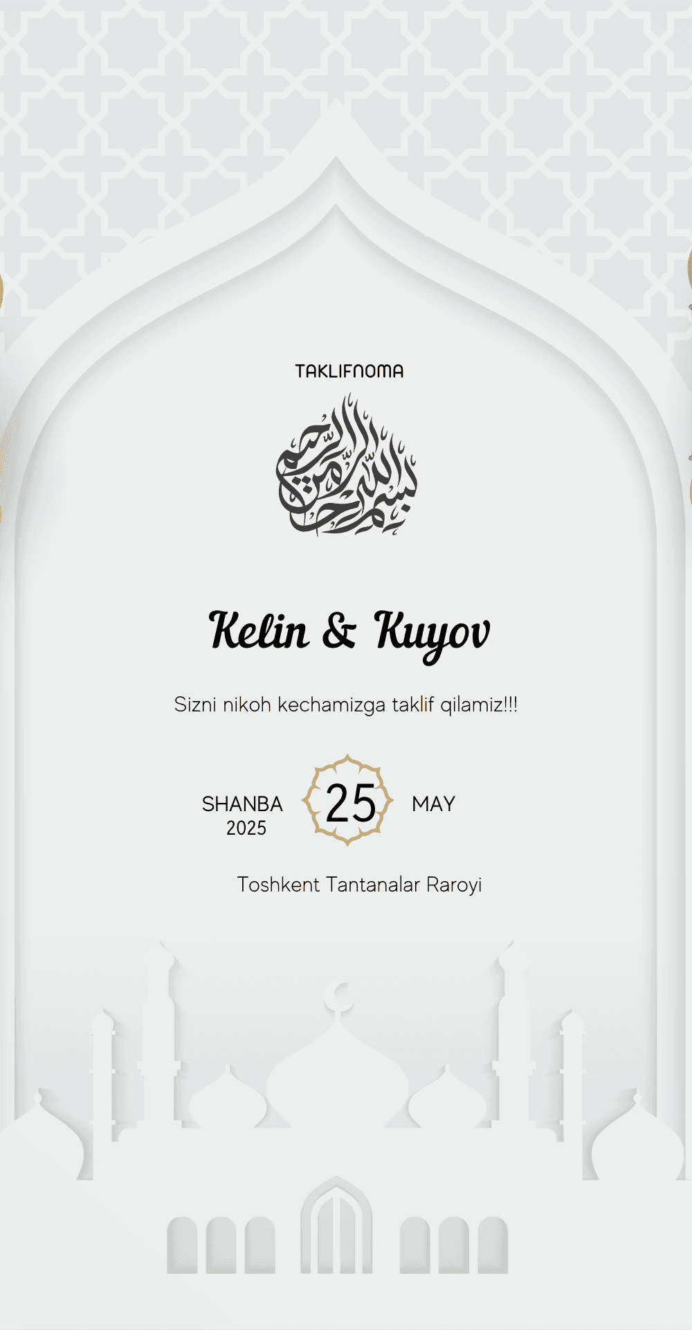 Islomiy Arkli Taklifnoma